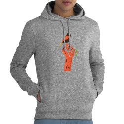 Sweat homme à capuche coton bio gris chiné Résiste (Alex Kidd,Ecologie)