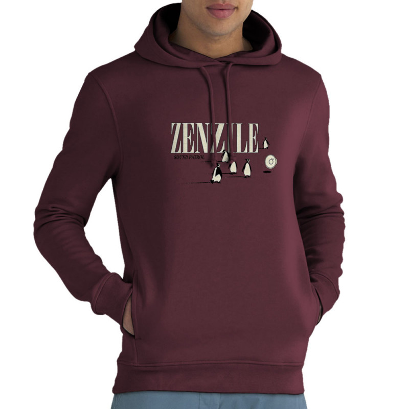 Sweat homme à capuche coton bio bordeaux Zenzile - Sound Patrol (Zenzile)