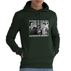 Sweat homme à capuche coton bio vert foncé Tontons Flingueurs Beurrer les sandwichs (Films/Séries,Les Tontons Flingueurs)