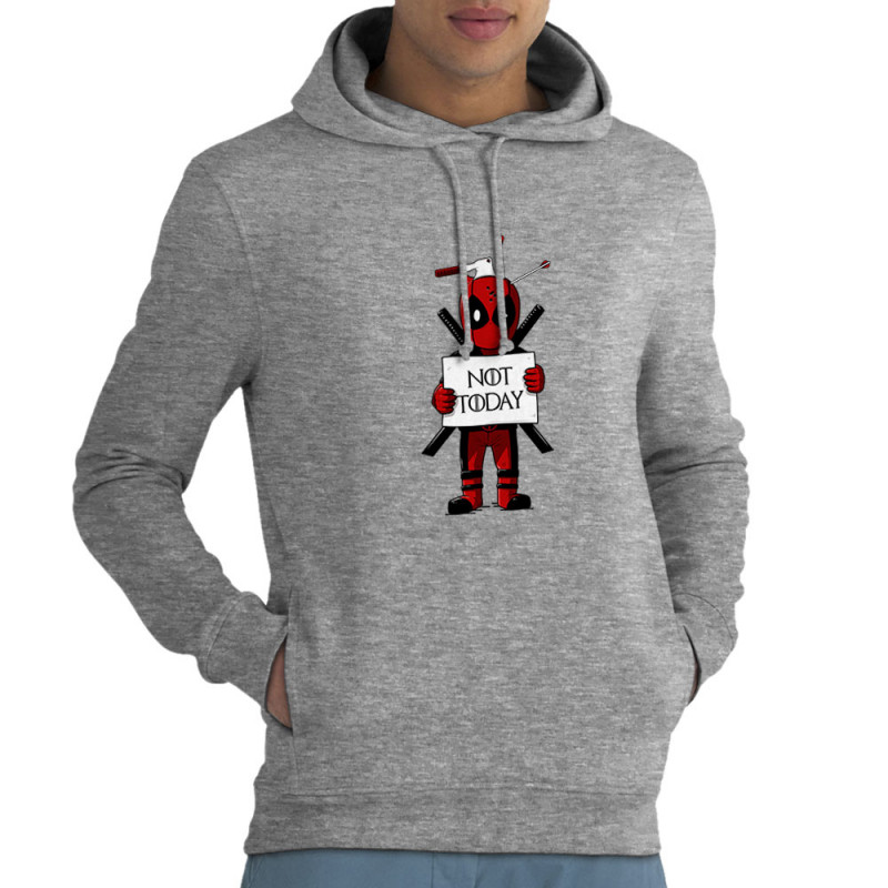 Sweat homme à capuche coton bio gris chiné Deadpool - Not Today (Le Duc,Films/Séries)