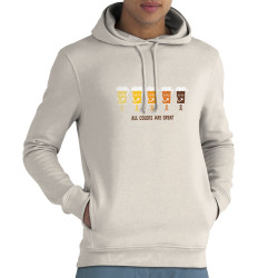 Sweat homme à capuche coton bio naturel All Colors are great (Alex Kidd,Alcool,Slogans engagés)