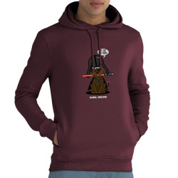Sweat homme à capuche coton bio bordeaux Dark Medor (Gondrax,Animaux,Humour,Films/Séries,Star Wars)