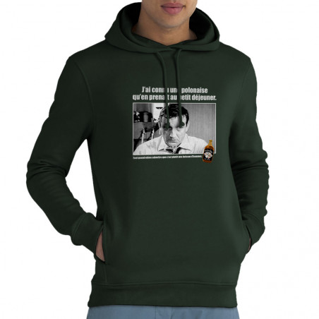Sweat homme à capuche coton bio vert foncé Une polonaise (Films/Séries,Les Tontons Flingueurs)