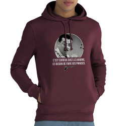 Sweat homme à capuche coton bio bordeaux Les marins (Gondrax,Films/Séries,Les Tontons Flingueurs)