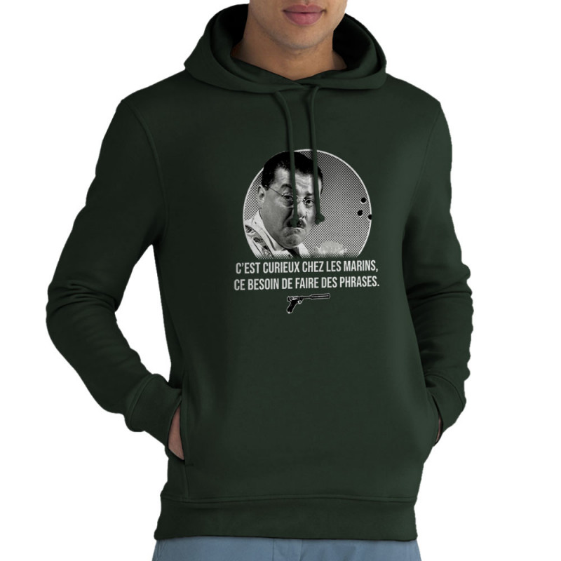 Sweat homme à capuche coton bio vert foncé Les marins (Gondrax,Films/Séries,Les Tontons Flingueurs)