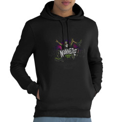 Sweat homme à capuche coton bio noir Nonnette (Mélusine,Alcool)