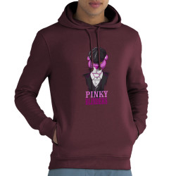 Sweat homme à capuche coton bio bordeaux Pinky Blinders (Mr Mouton,Animaux,Films/Séries)