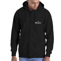 Sweat homme à capuche zippé noir Dame Blanche (Mélusine,Alcool)