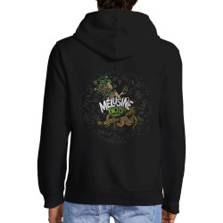 Sweat homme à capuche zippé noir Mélusine Bio (Mélusine,Alcool,Ethnique)