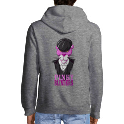 Sweat homme à capuche zippé gris chiné Pinky Blinders (Mr Mouton,Animaux,Films/Séries)