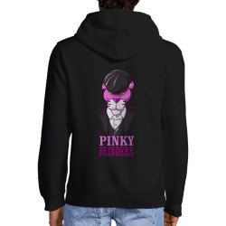 Sweat homme à capuche zippé noir Pinky Blinders (Mr Mouton,Animaux,Films/Séries)