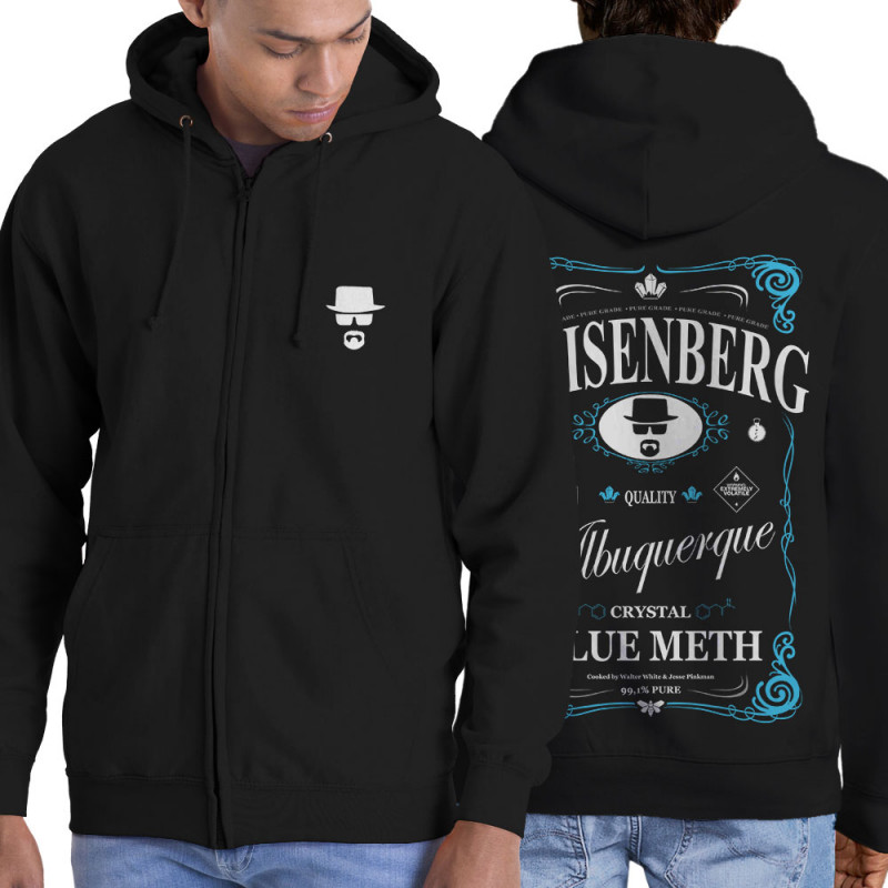 Sweat homme à capuche zippé noir Heisenberg Pure Trade (Gondrax,Films/Séries)