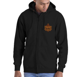 Sweat homme à capuche zippé noir Lotus Blossom (Gondrax,Ethnique)