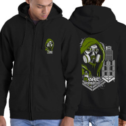 Sweat homme à capuche zippé noir Kore Generation (E Cone,teufeur)