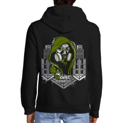 Sweat homme à capuche zippé noir Kore Generation (E Cone,teufeur)