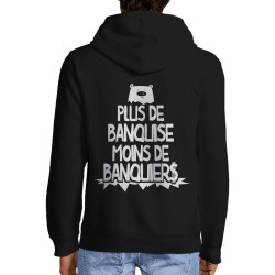 Sweat homme à capuche zippé noir Plus de banquise (Gondrax,Slogans engagés,Ecologie)