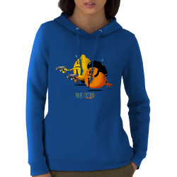 Sweat femme à capuche coton bio bleu royal Pulpe Fiction (Gondrax,Fruits & Légumes,Films/Séries)