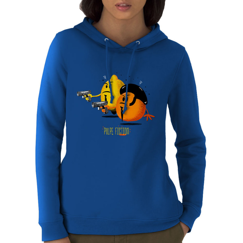 Sweat femme à capuche coton bio bleu royal Pulpe Fiction (Gondrax,Fruits & Légumes,Films/Séries)