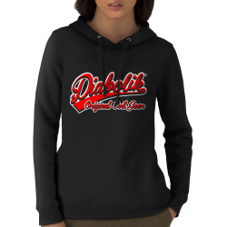 Sweat femme à capuche coton bio noir Diabolik - Baseball (Diabolik)