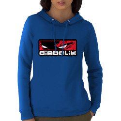 Sweat femme à capuche coton bio bleu royal Diabolik - Heros (Diabolik)
