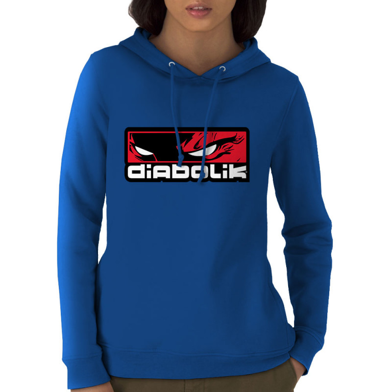 Sweat femme à capuche coton bio bleu royal Diabolik - Heros (Diabolik)