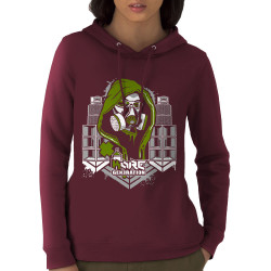 Sweat femme à capuche coton bio bordeaux Kore Generation (E Cone,teufeur)