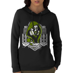 Sweat femme à capuche coton bio noir Kore Generation (E Cone,teufeur)