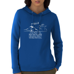 Sweat femme à capuche coton bio bleu royal Star Bars (Le Duc,Jeux Vidéo / Geek,Alcool,Star Wars)