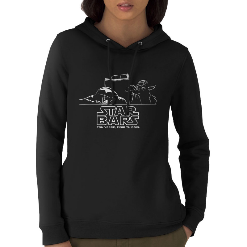 Sweat femme à capuche coton bio noir Star Bars (Le Duc,Jeux Vidéo / Geek,Alcool,Star Wars)