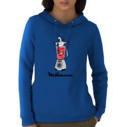 Sweat femme à capuche coton bio bleu royal Milounex (Mattdez,Humour,Fruits & Légumes)