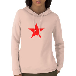 Sweat femme à capuche coton bio rose clair Etoile Rouge (Slogans engagés)