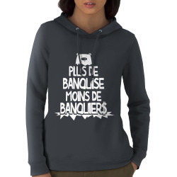 Sweat femme à capuche coton bio gris anthracite Plus de banquise (Gondrax,Slogans engagés,Ecologie)