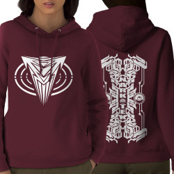 Sweat femme à capuche coton bio bordeaux Narkotek - Logo (Narkotek)