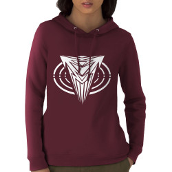 Sweat femme à capuche coton bio bordeaux Narkotek - Logo (Narkotek)
