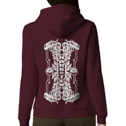 Sweat femme à capuche coton bio bordeaux Narkotek - Logo (Narkotek)