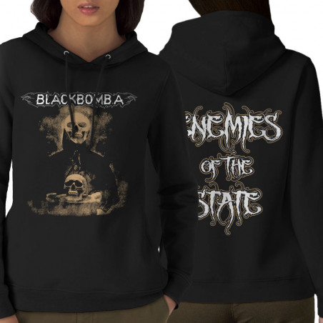 Sweat femme à capuche coton bio noir Black Bomb A - Enemies Of The State (Black Bomb A)
