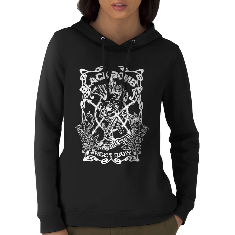 Sweat femme à capuche coton bio noir Black Bomb A - Sweet Mary (Black Bomb A)