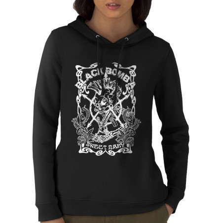 Sweat femme à capuche coton bio noir Black Bomb A - Sweet Mary (Black Bomb A)
