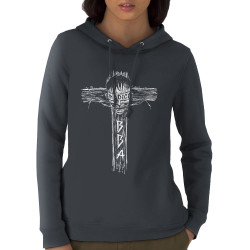 Sweat femme à capuche coton bio gris anthracite Black Bomb A - Addict (Black Bomb A)