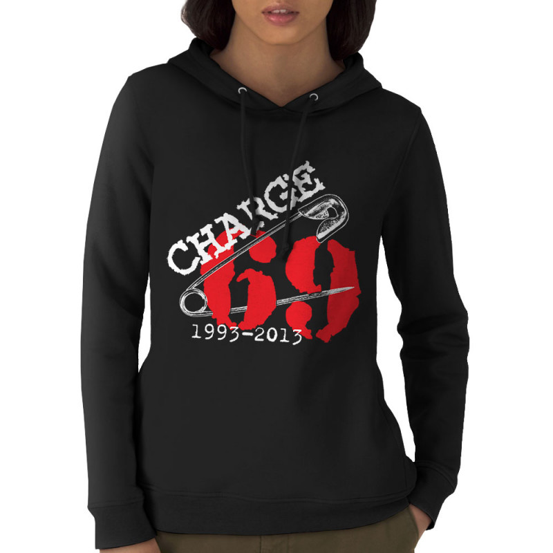 Sweat femme à capuche coton bio noir Charge 69 - 1993-2013 (Charge 69)