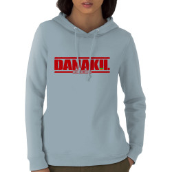 Sweat femme à capuche coton bio bleu ciel Danakil - Entre les lignes (Danakil)