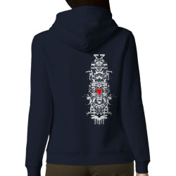 Sweat femme à capuche coton bio bleu marine Nawak - Totem (Nawak)
