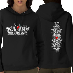 Sweat femme à capuche coton bio noir Nawak - Totem (Nawak)