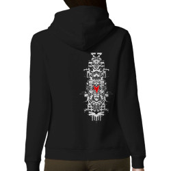 Sweat femme à capuche coton bio noir Nawak - Totem (Nawak)