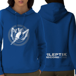 Sweat femme à capuche coton bio bleu royal Epileptik - Circle Hardcore (Epileptik)