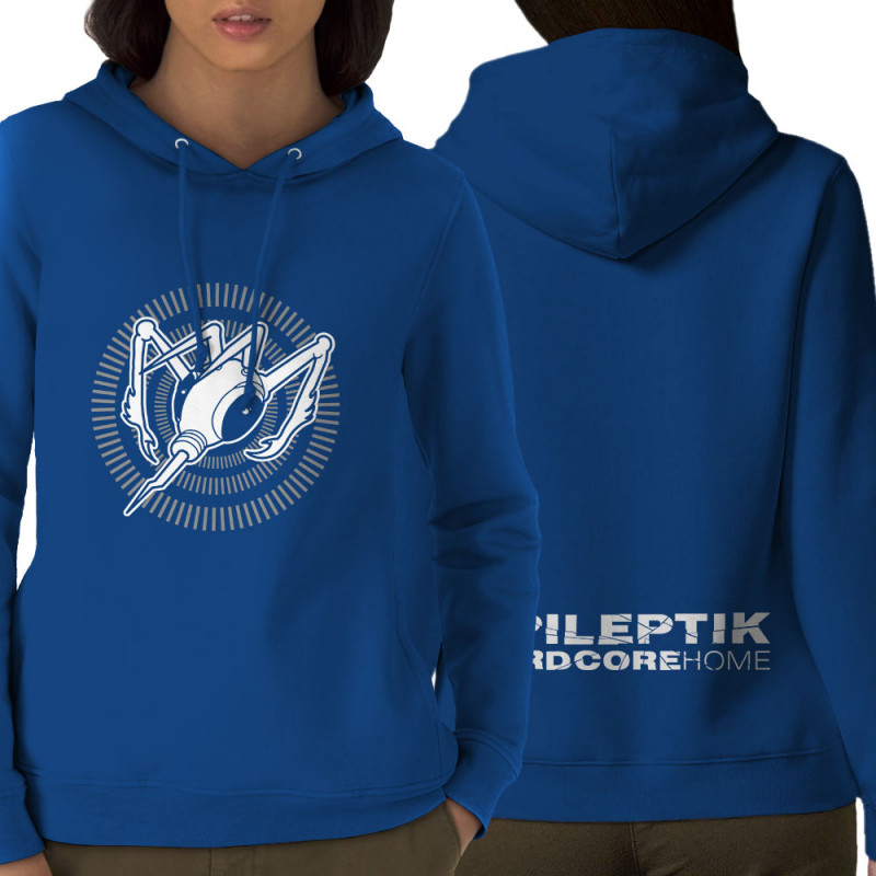Sweat femme à capuche coton bio bleu royal Epileptik - Circle Hardcore (Epileptik)