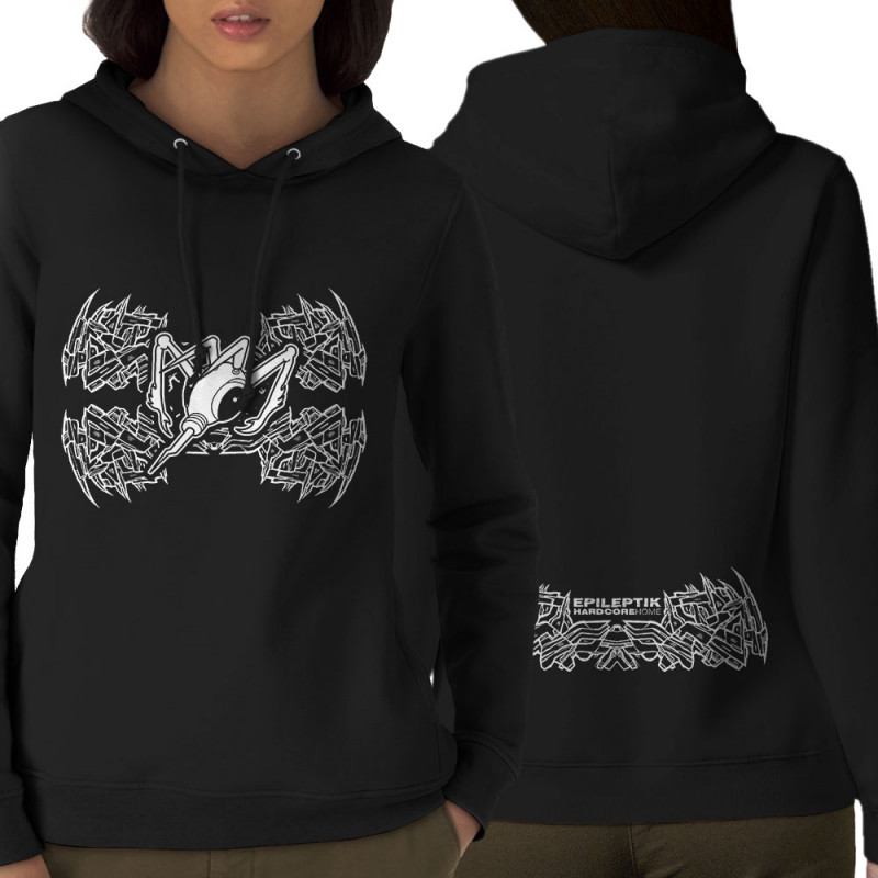 Sweat femme à capuche coton bio noir Epileptik - Spikes (Epileptik)