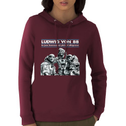 Sweat femme à capuche coton bio bordeaux Ludwig Von 88 - Ce jour heureux (Ludwig Von 88)