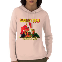 Sweat femme à capuche coton bio rose clair Ludwig Von 88 - La révolution (Ludwig Von 88)