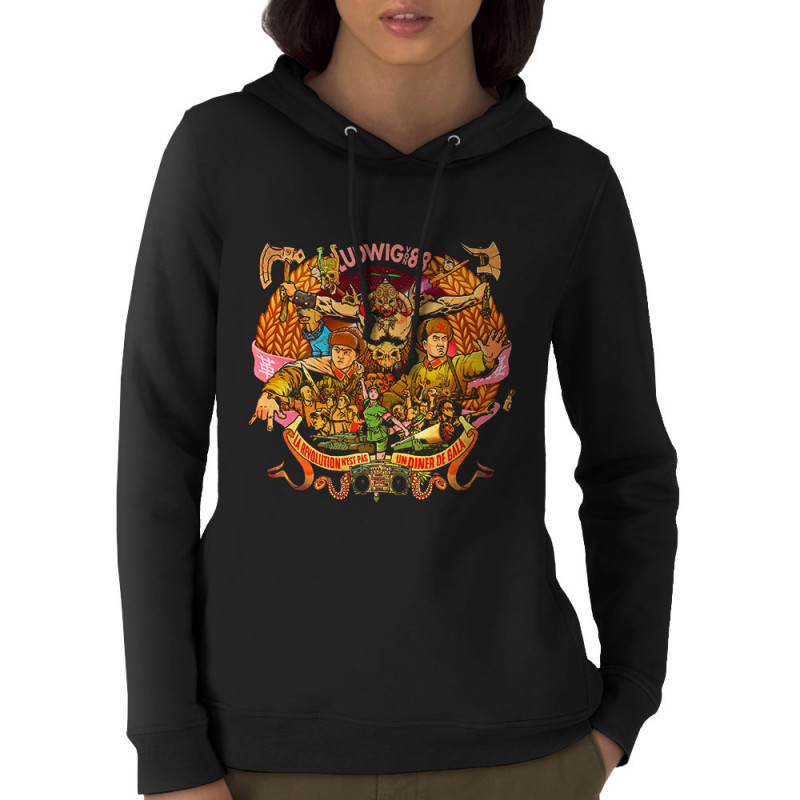 Sweat femme à capuche coton bio noir Ludwig Von 88 - Diner de gala (Ludwig Von 88)